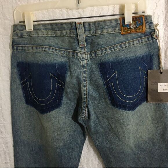 True Religion NWT Bootcut Distressed Jeans Size 27 - Picture 8 of 14